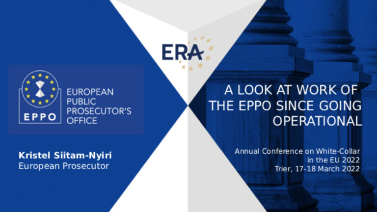 A Look at the Work of the EPPO since going Operational