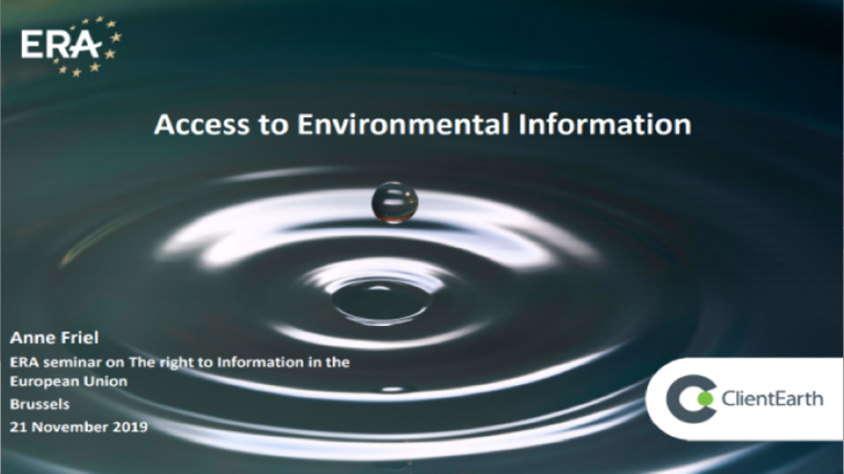 Access to Information in Environmental Matters