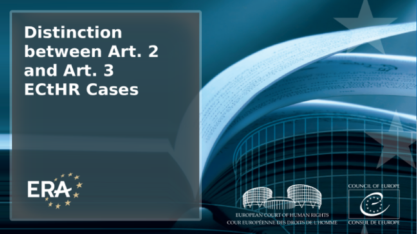 Distinction between Art 2 and Art 3 ECtHR Cases