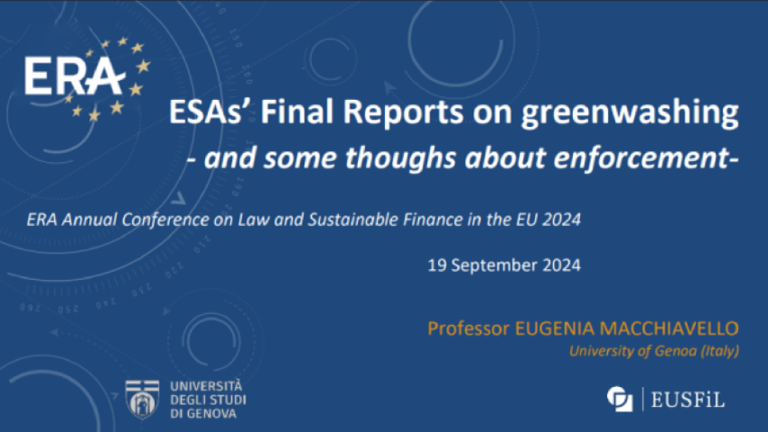 ESAs Final Reports on Greenwashing – and Some Thoughts About Enforcement