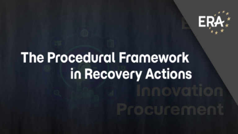 The Procedural Framework in Recovery Actions